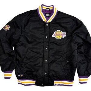 LA Lakers NBA Satin Jacket‎ Black Purple Medium